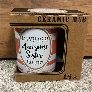 Ceramic 'Awesome Sister' Mug - Red and White